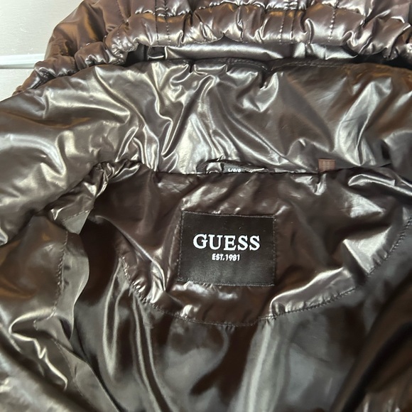Guess Women's Glossy Black Long Puffer Coat - Picture 7 of 11